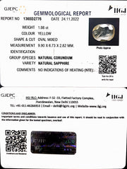 1.98/CT Natural Ceylonese Pukhraj with Govt Lab CertificatE-YELSA9T